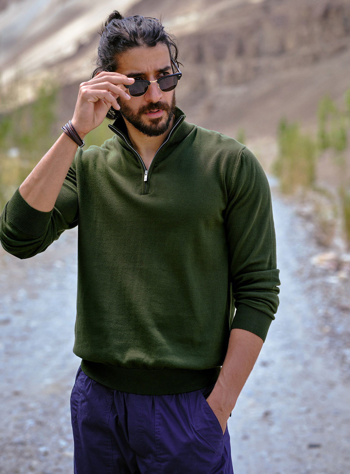 Canopy Olive Cotton Pullover