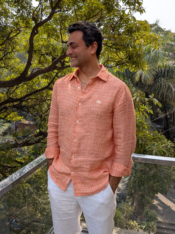 Ember Orange Linen Shirt