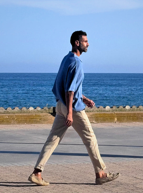 Nile Blue Cotton Polo