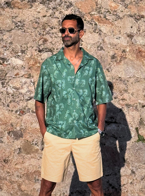 Tiger Park Cotton Blend Print Shirt