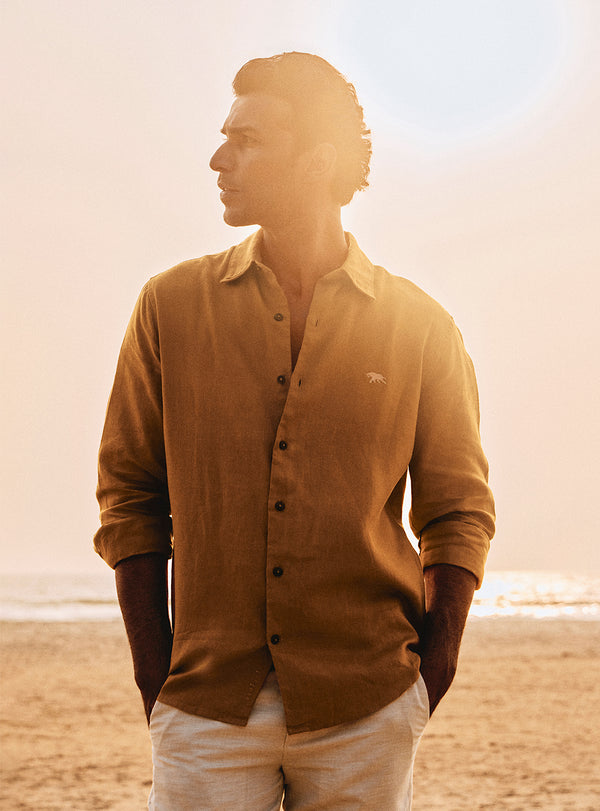 Amber Mustard Linen Shirt