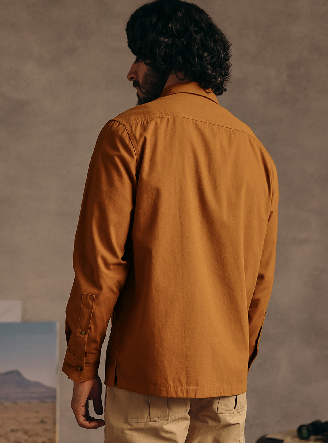 Gold Rust Cotton Canvas Overshirt