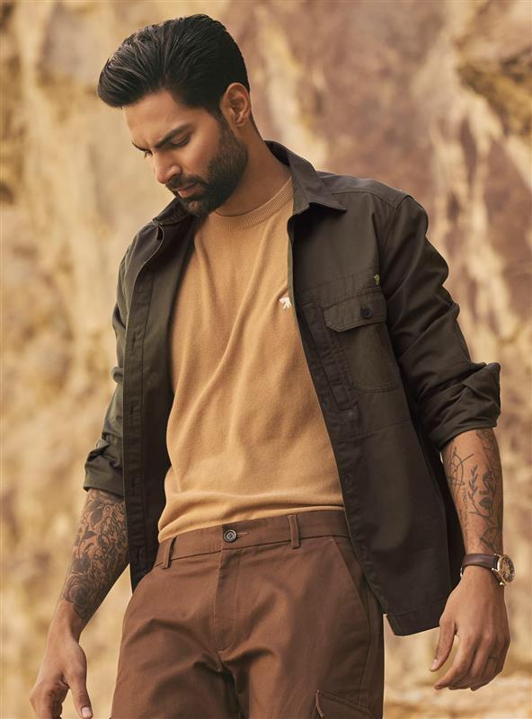 Dark Wood Cotton Overshirt