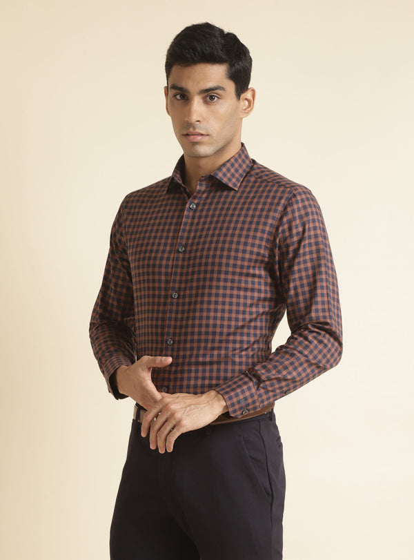 Navy Fire Check Shirt