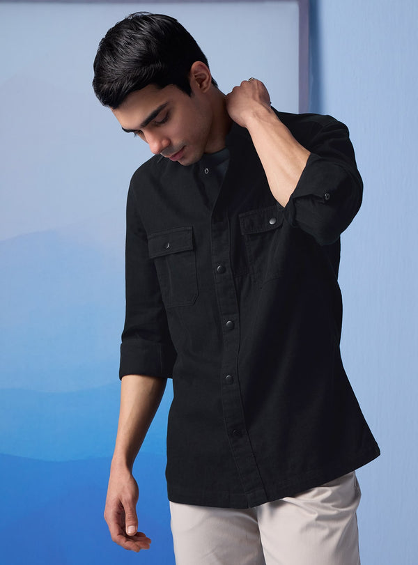 Charcoal Textured Indigo Shirt