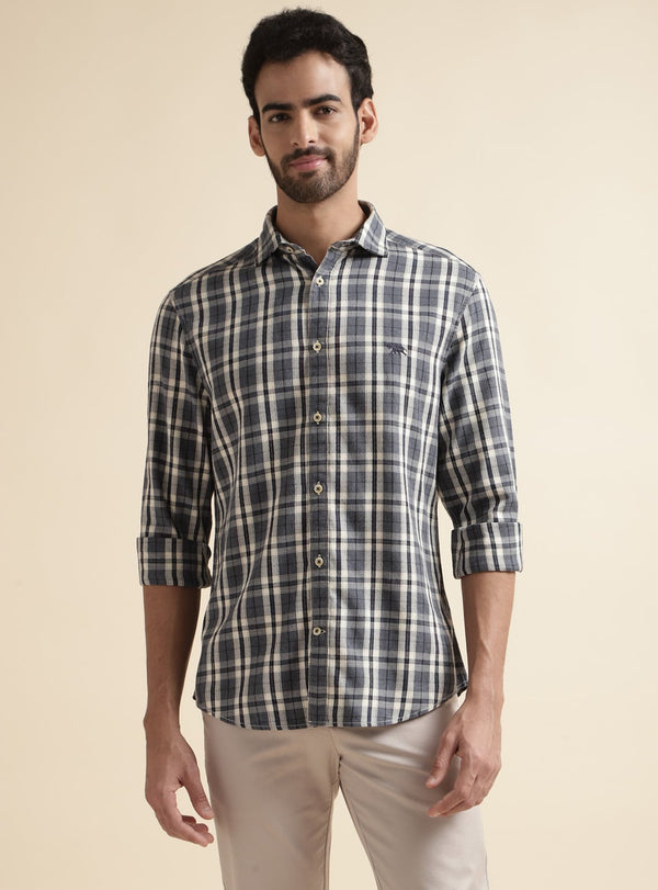 Dark Navy Grid Shirt