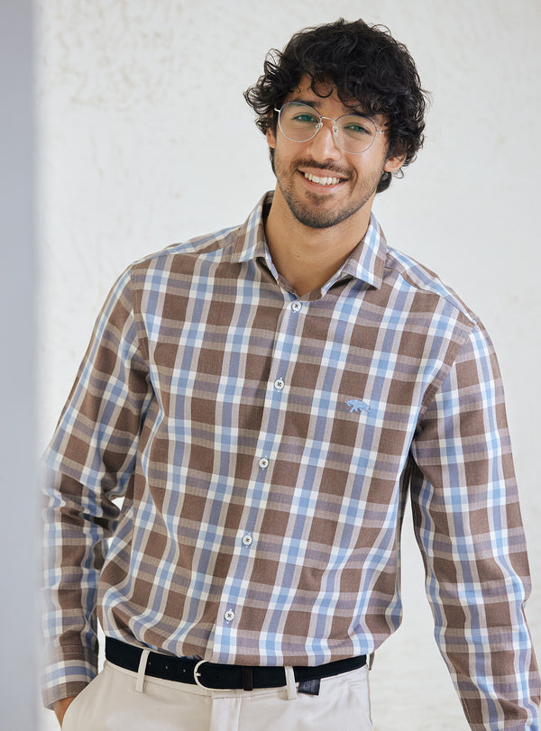 Cool Mocha Grid Shirt