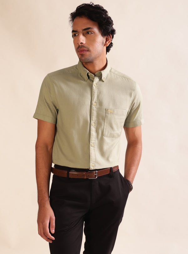 Dark Moss Dobby Shirt