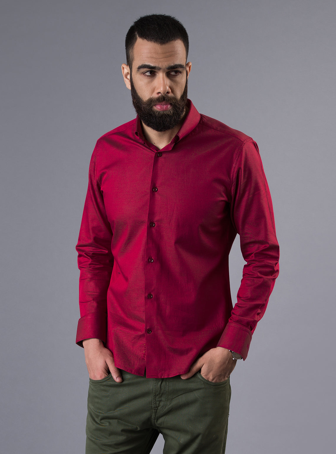 Essential Burgundy Twill Shirt