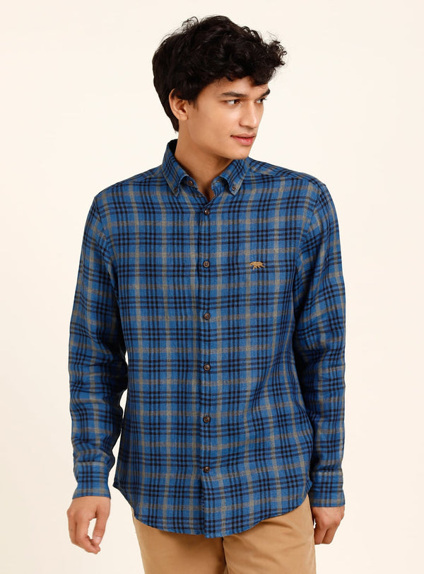 Indigo Space Check Shirt