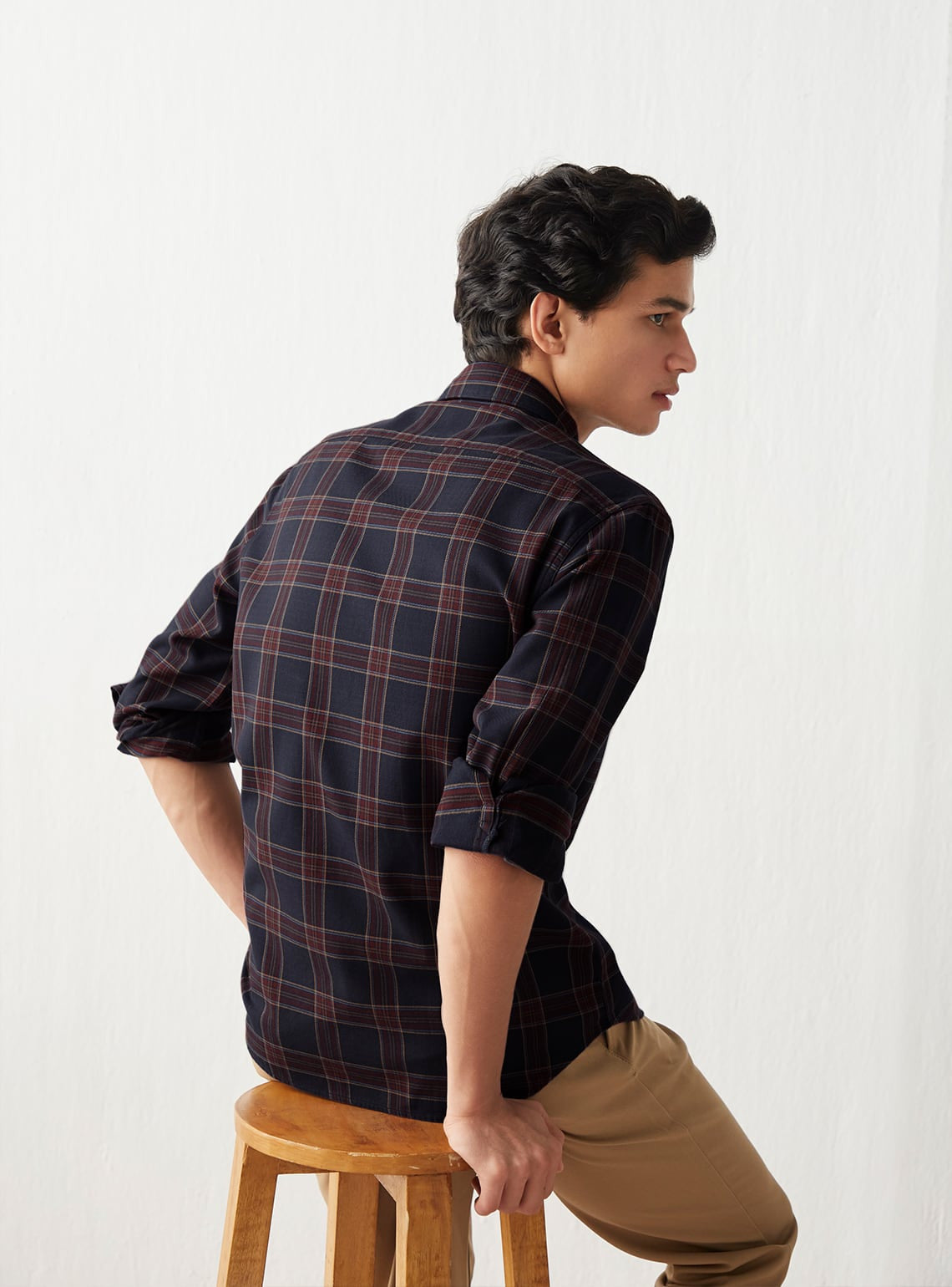 Indigo Berry Grid Shirt