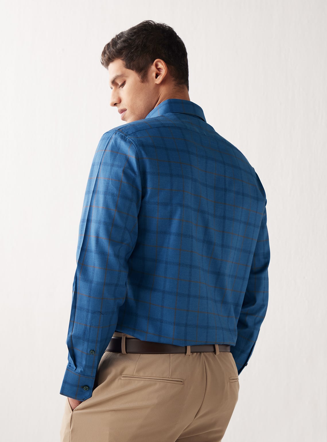 Deep Lapis Grid Shirt