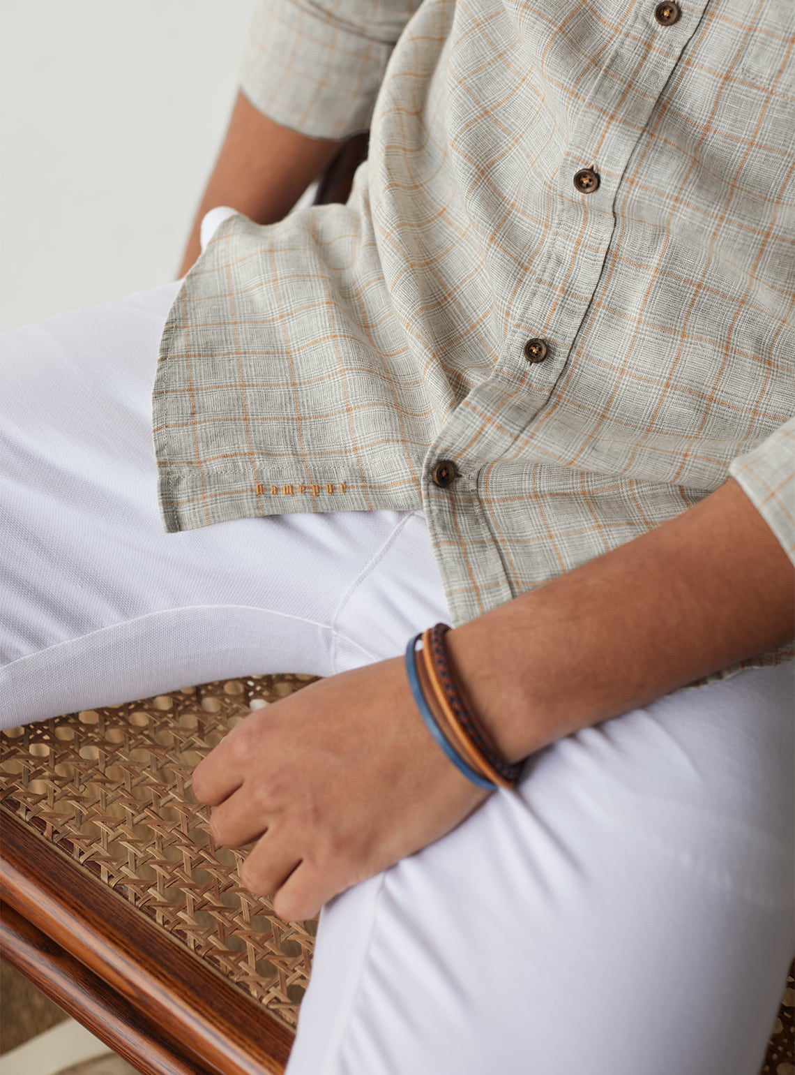 Khaki Stone Grid Shirt