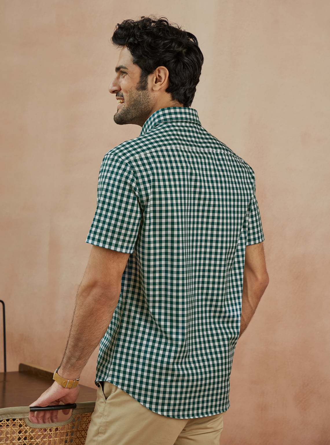 Cyprus Green Check Half Shirt