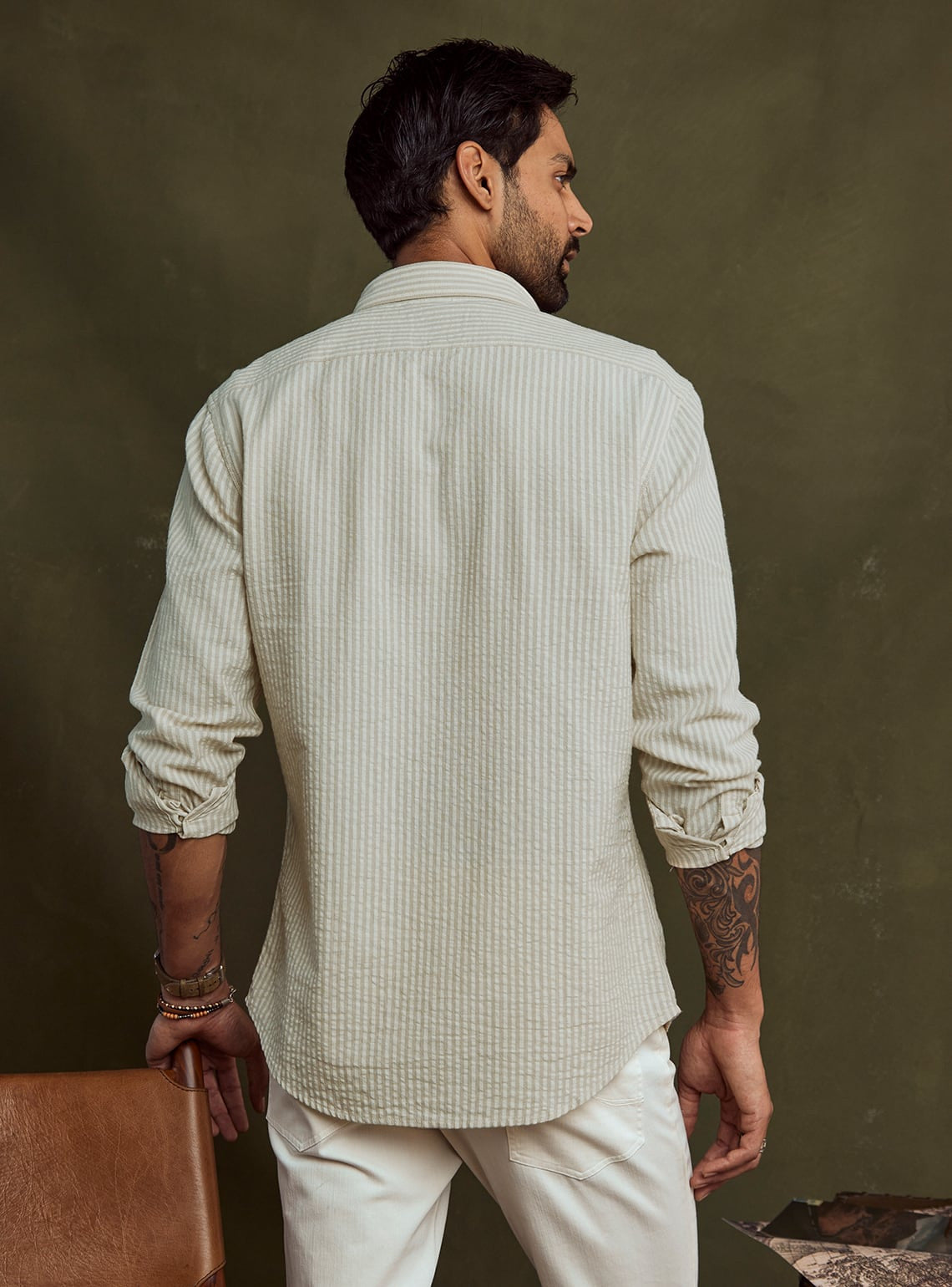 Antique White Seersucker Shirt