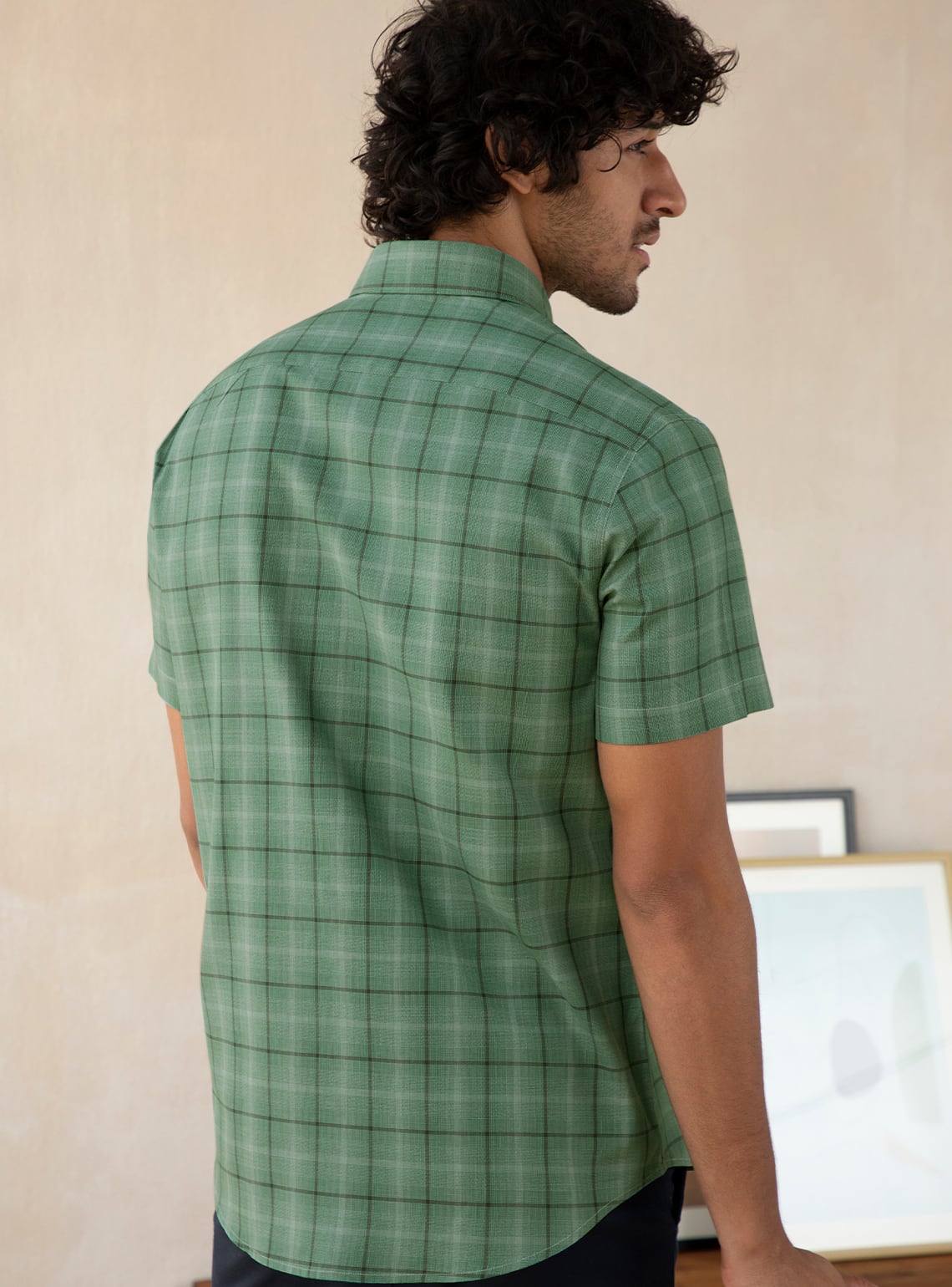 Celtic Green Check Half Shirt