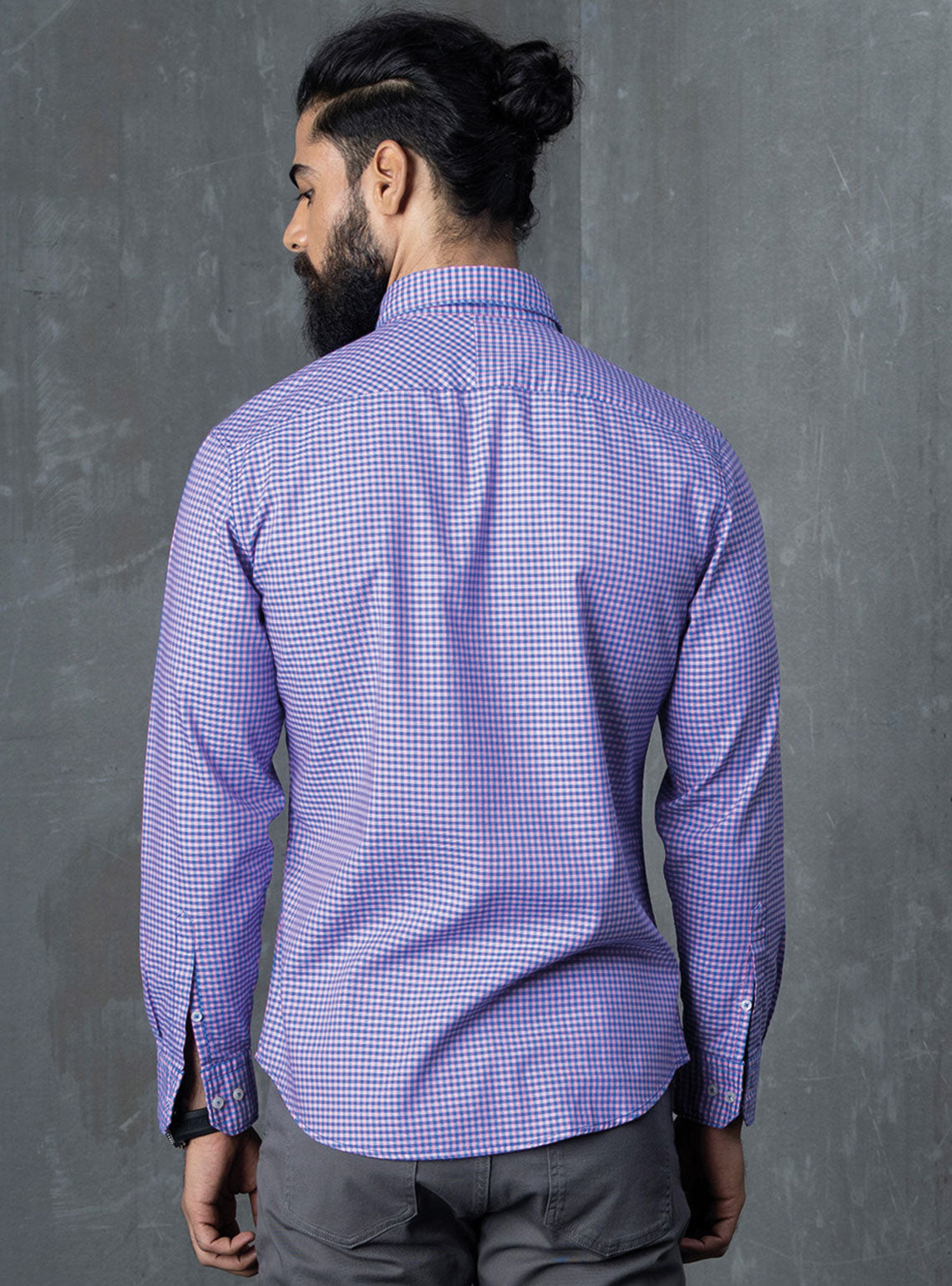 Purple Checkerboard Long Shirt