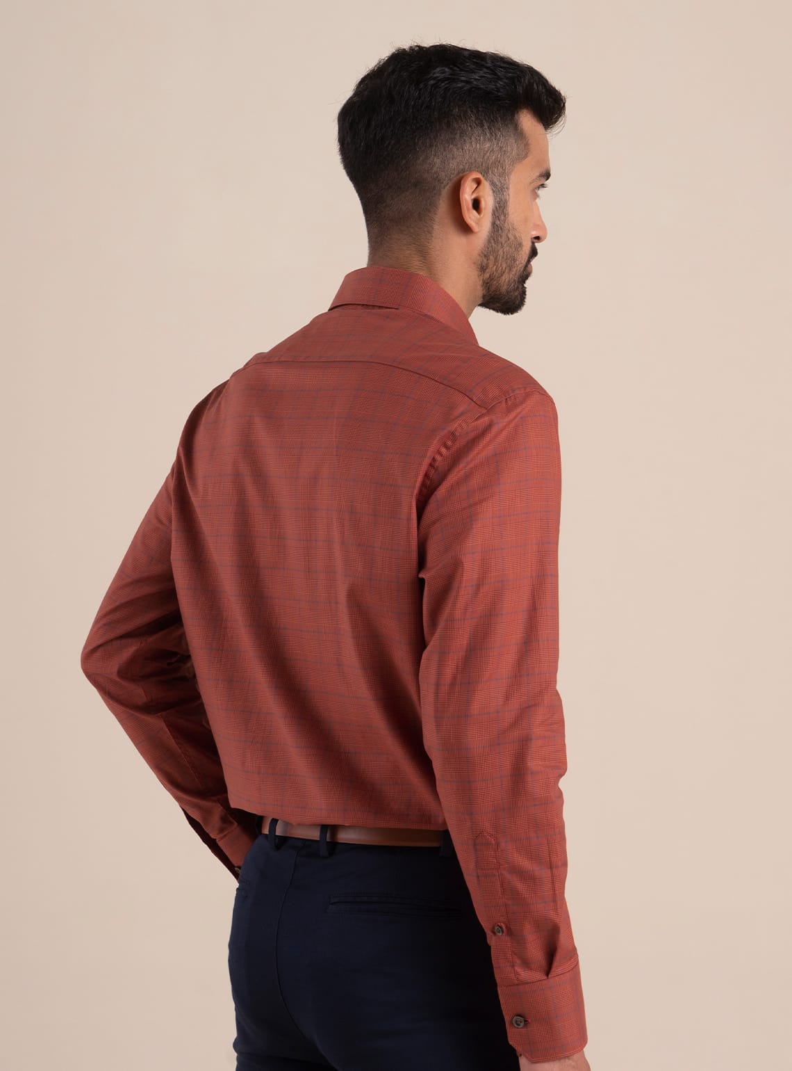 Red Terracotta Grid Shirt