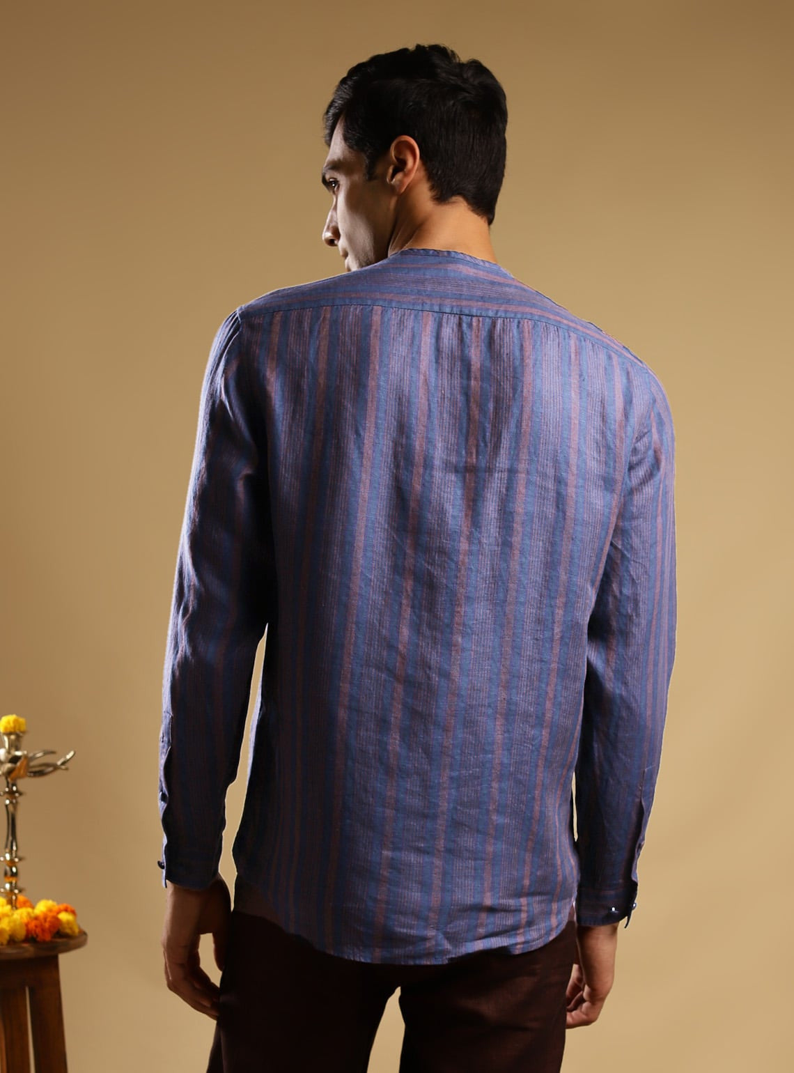 Peacock Linen Popover Shirt