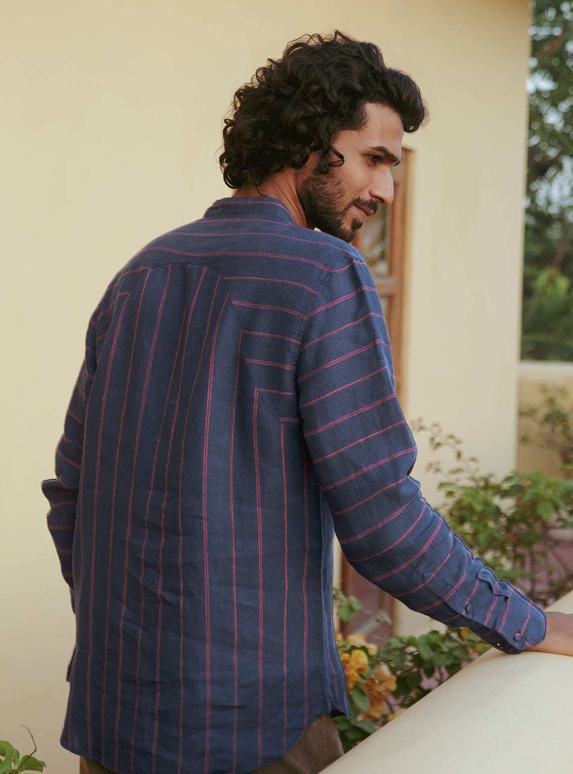 Azure Stripe Popover Shirt