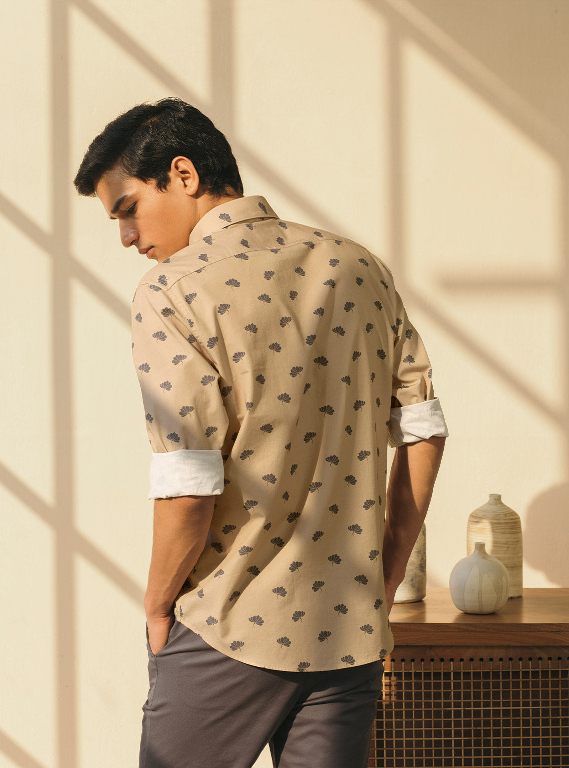 Creme Flora Print Shirt