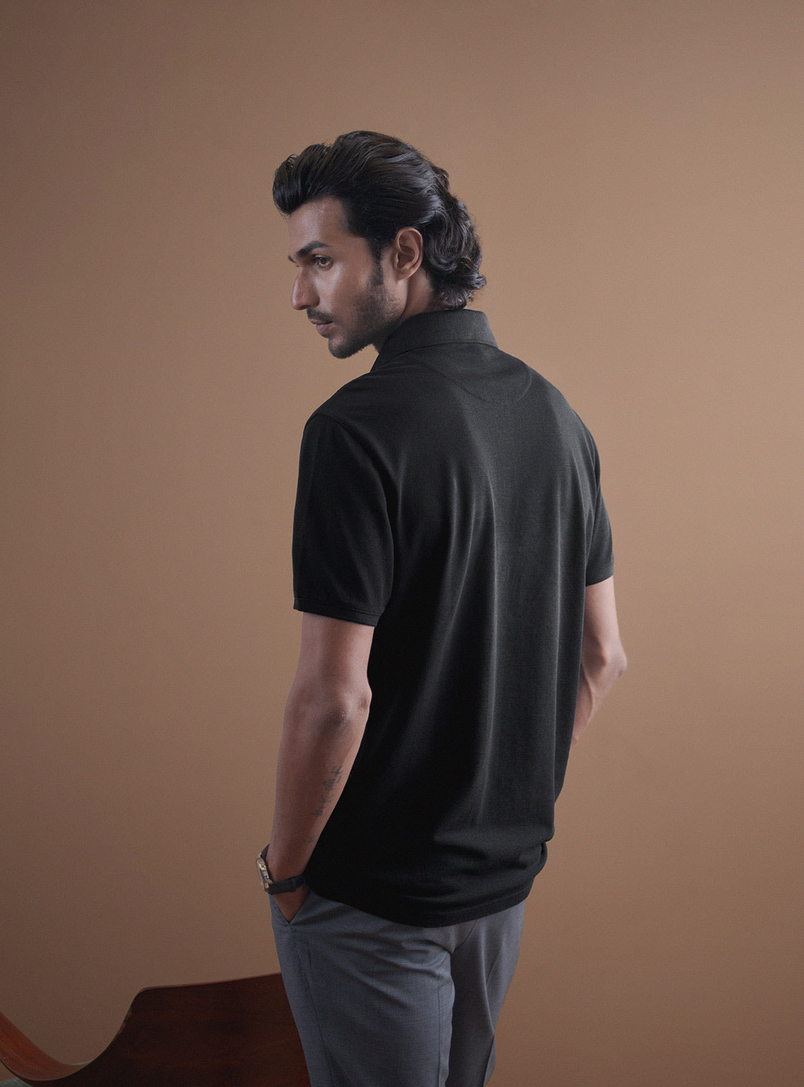 Essential Black Pique Polo