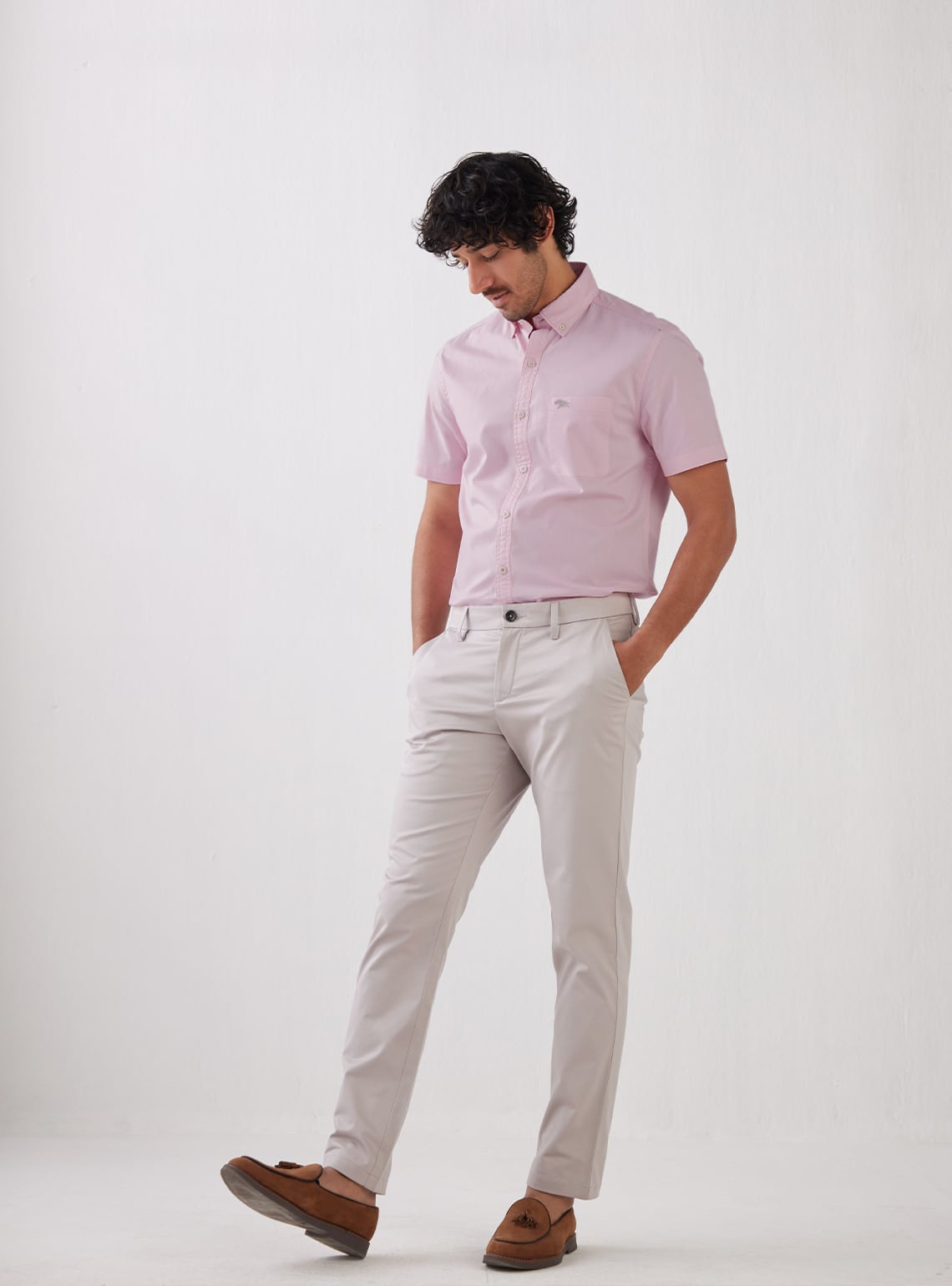 Oxford Pink Half Silver Mark Shirt