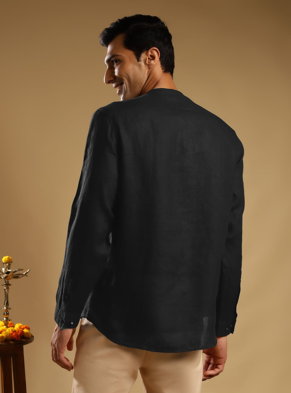 Onyx Linen Popover Shirt