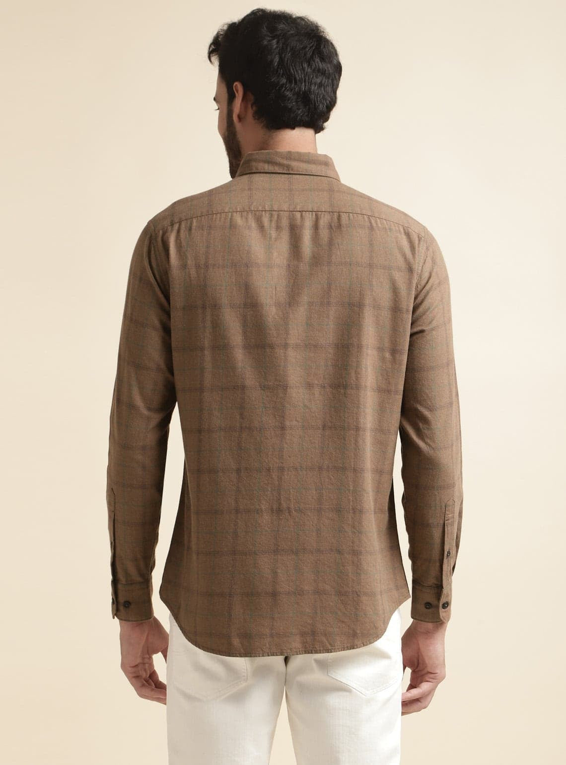 Light Mocha Grid Shirt