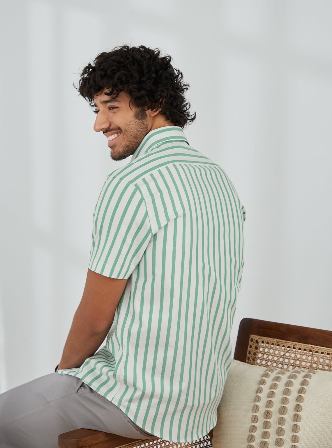 Delta Green Stripe Half Shirt