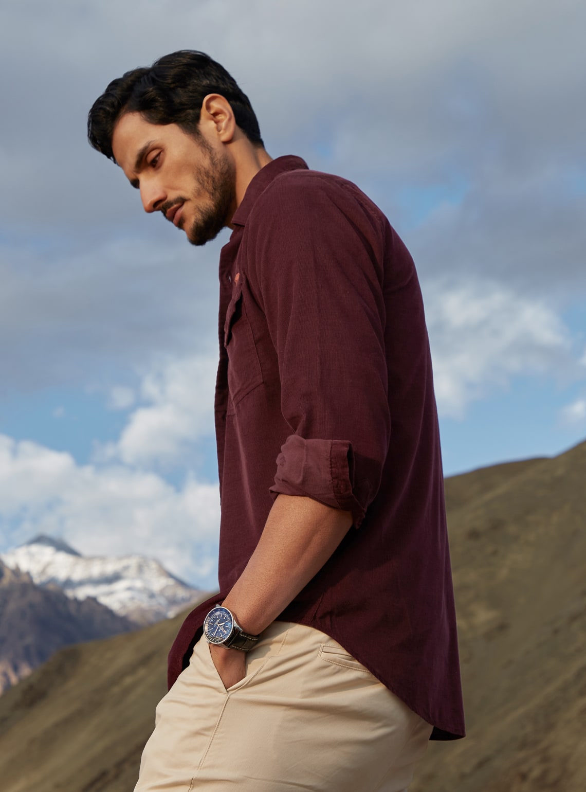 Crimson Corduroy Shirt