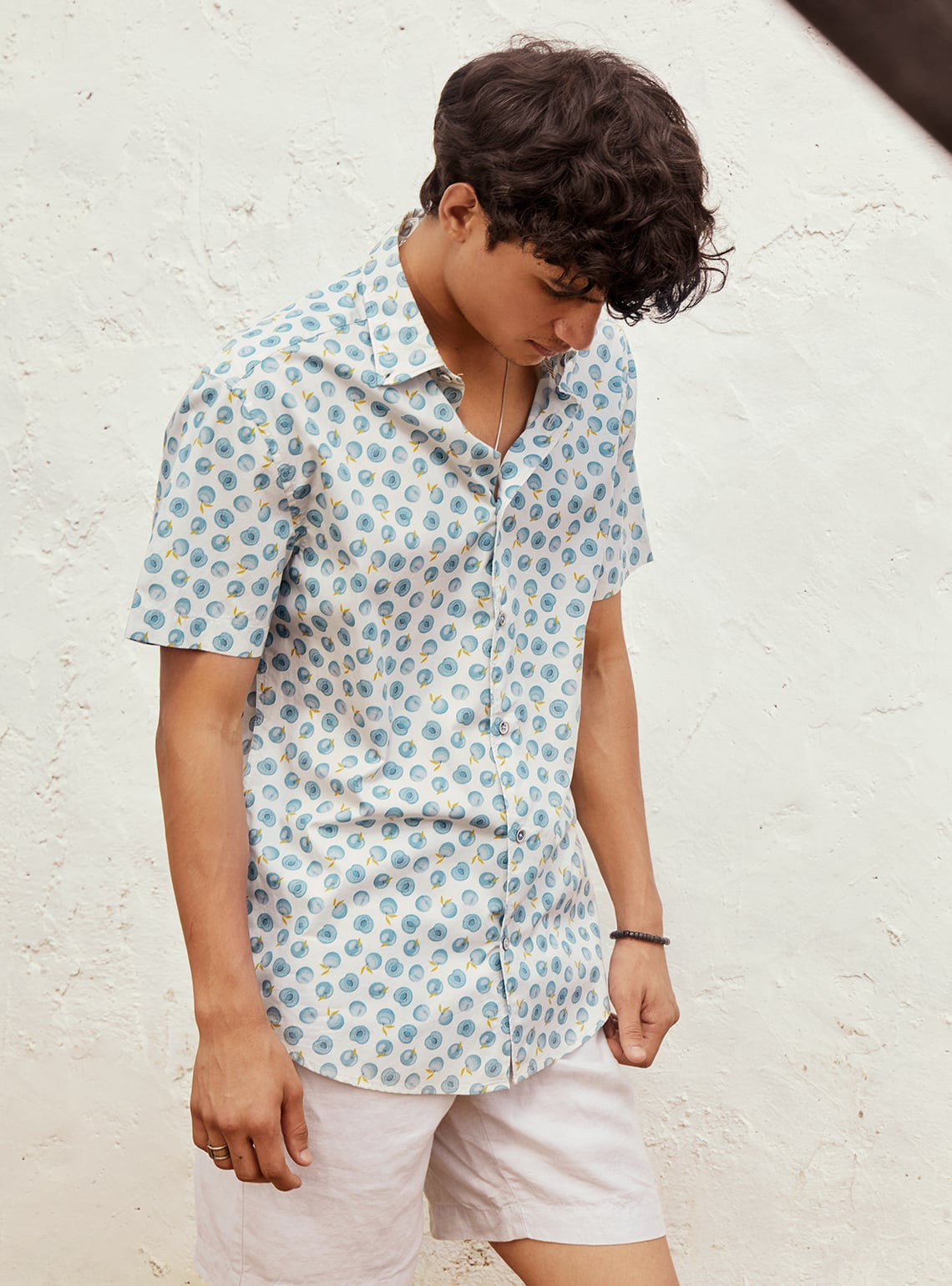 Blue Peach Print Shirt