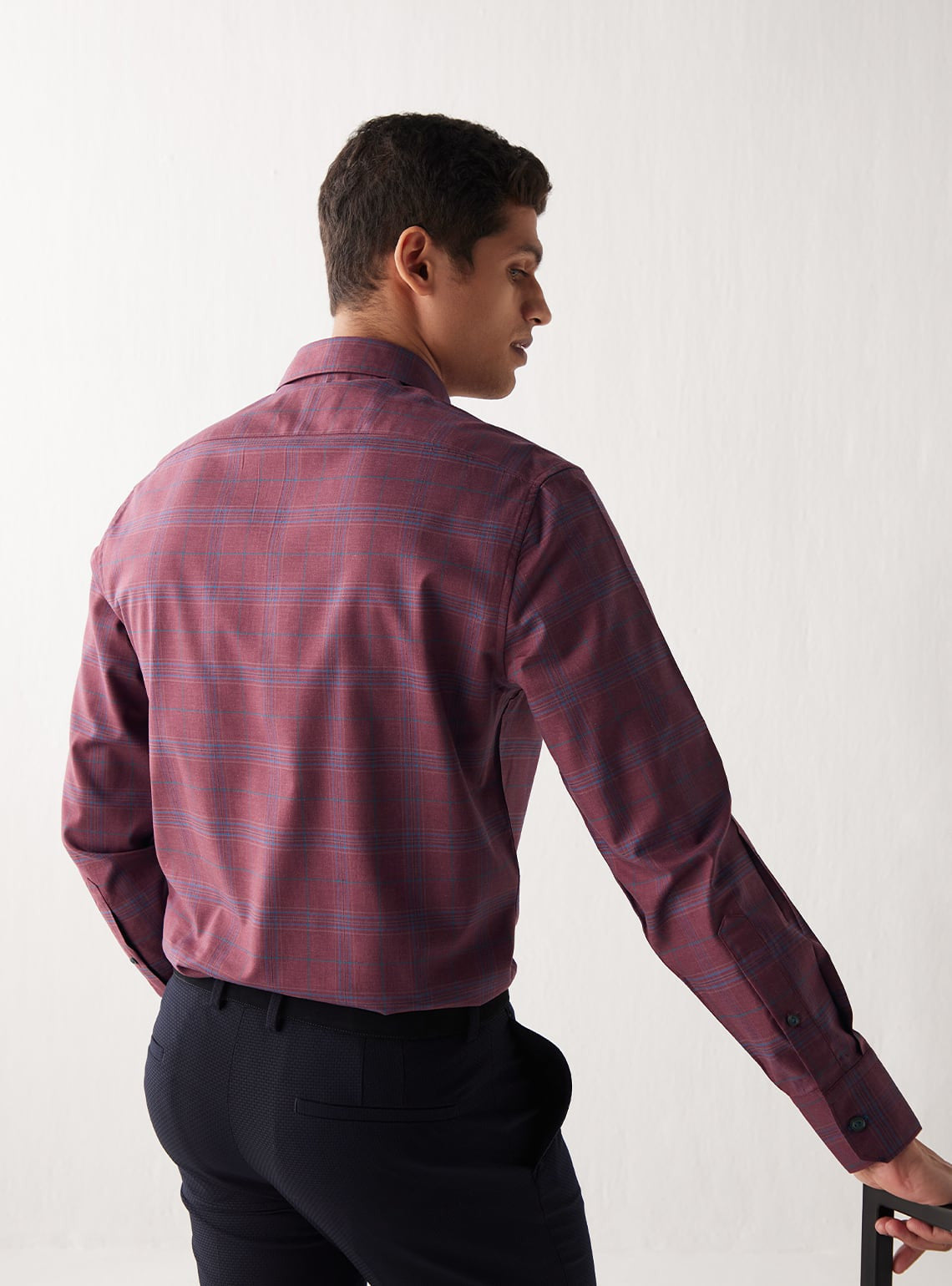 Deep Ruby Grid Shirt