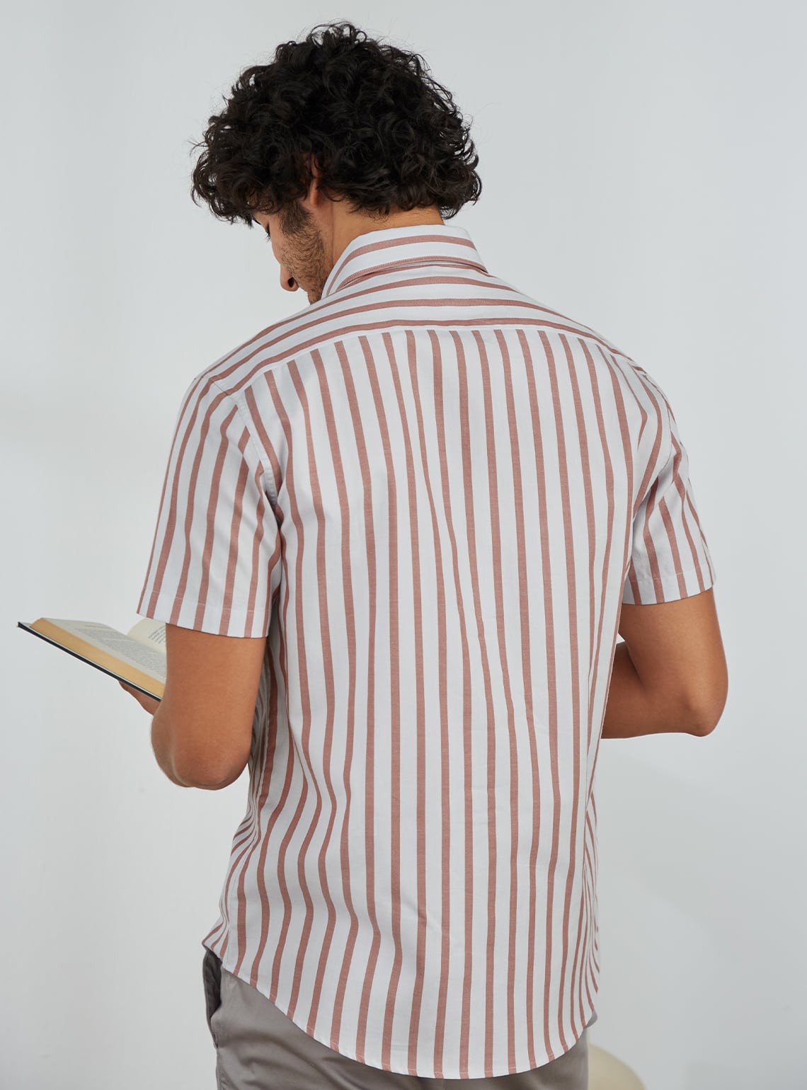 Rose Rust Stripe Half Shirt
