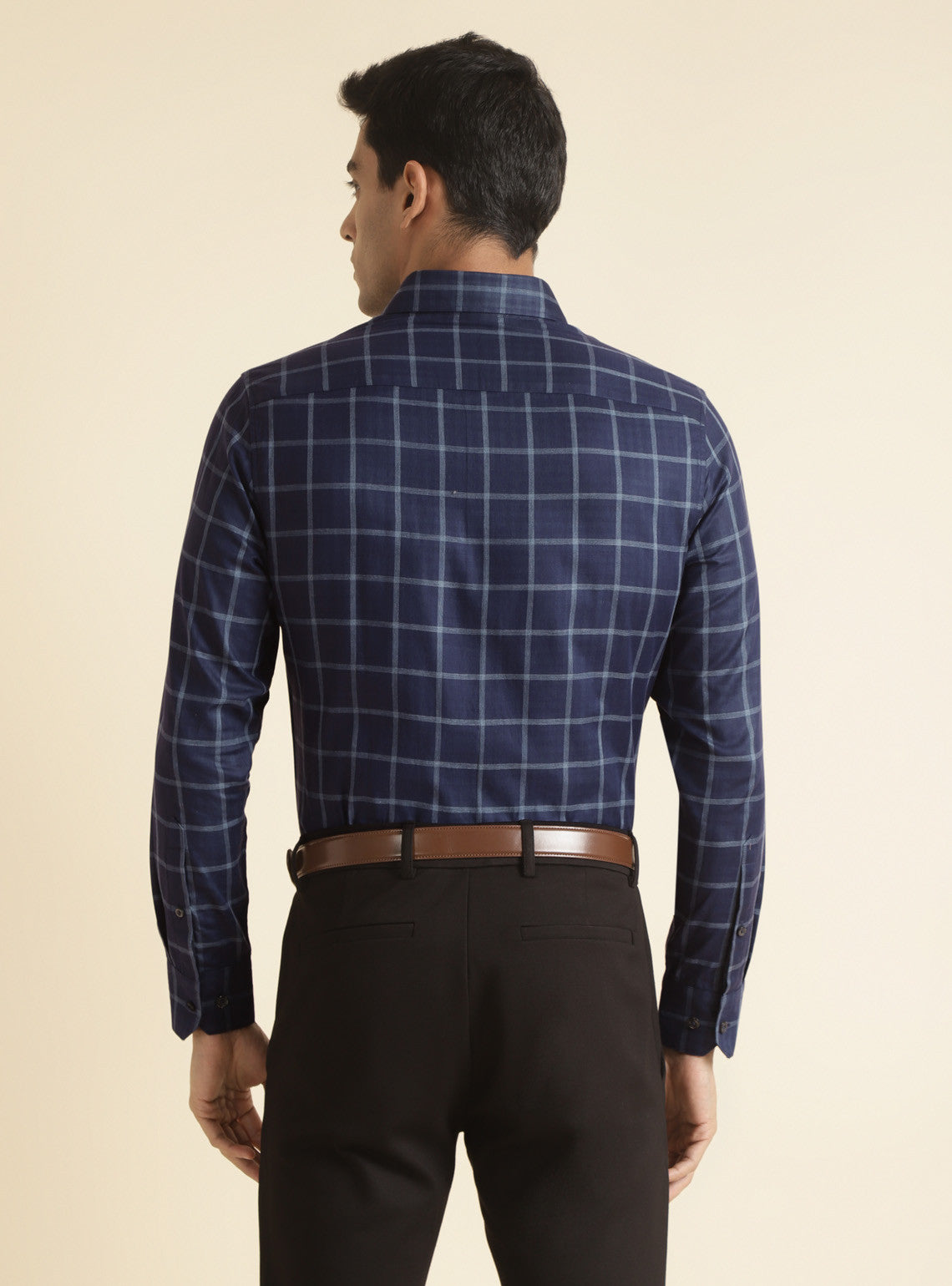 Prussian Blue Grid Shirt