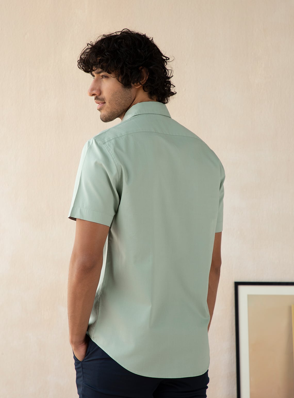 Mantle Green Oxford Half Shirt