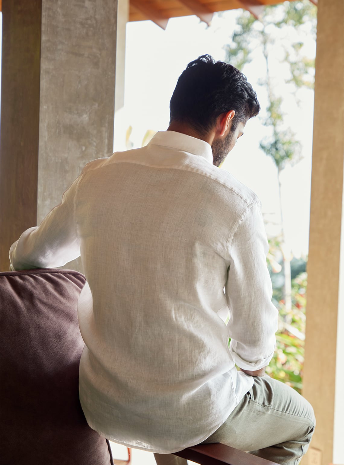 Essential White Linen Viridian Mark Shirt