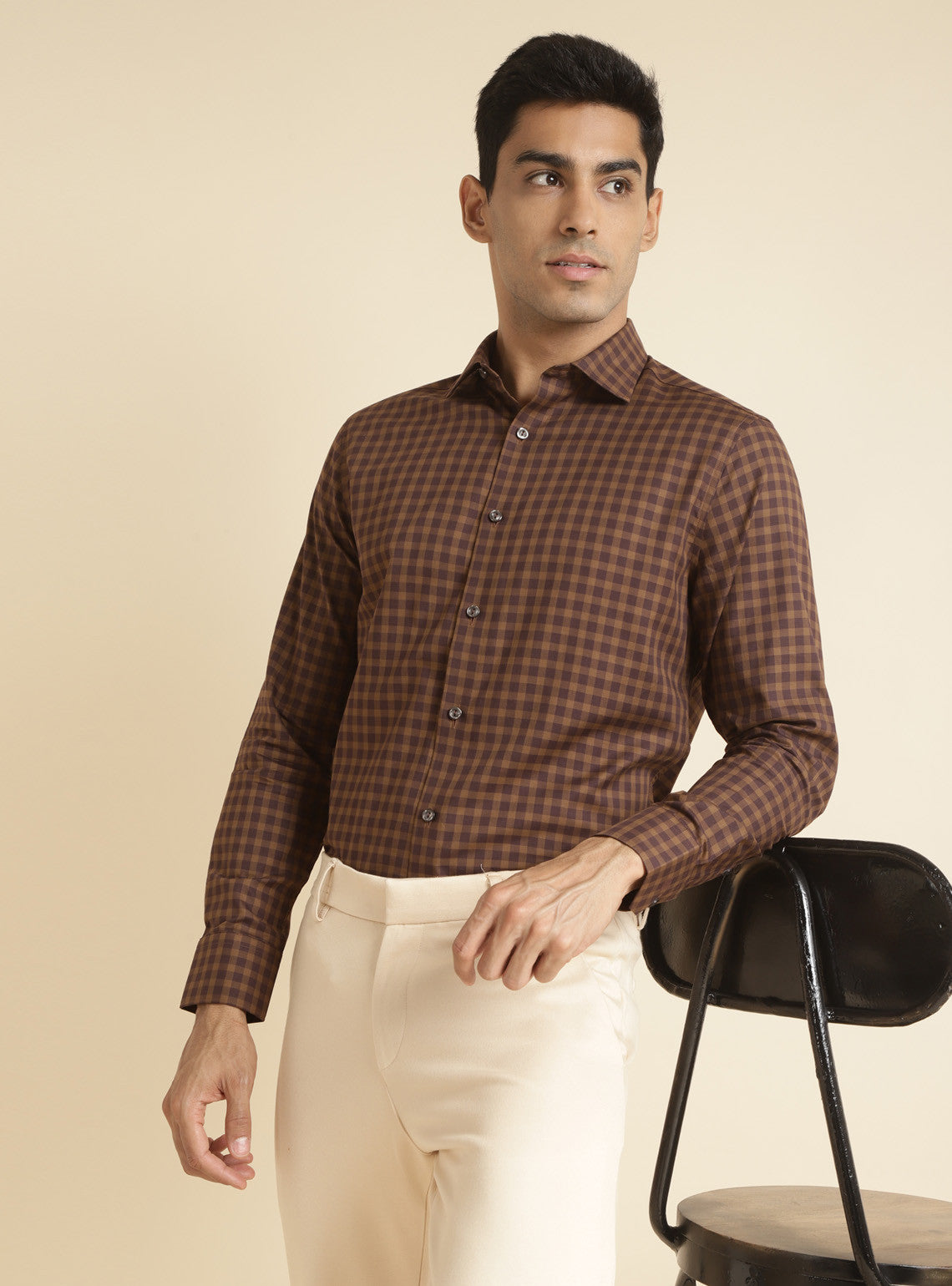 Tawny Brown Check Shirt