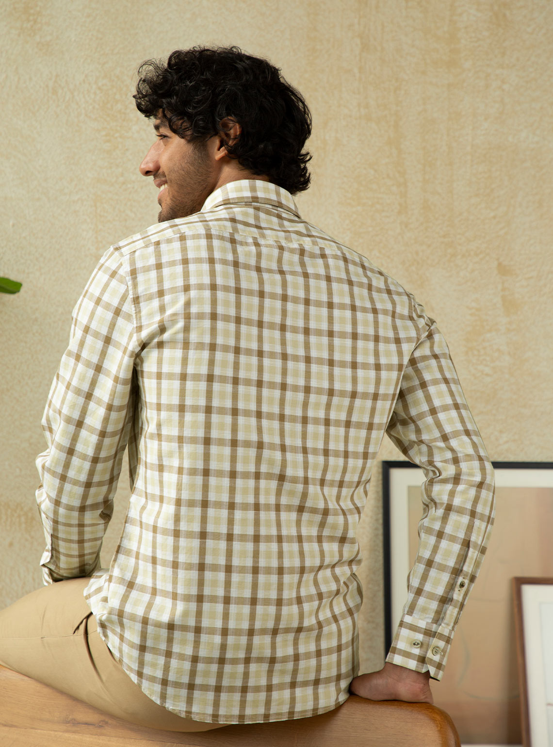 Almond Frost Grid Shirt