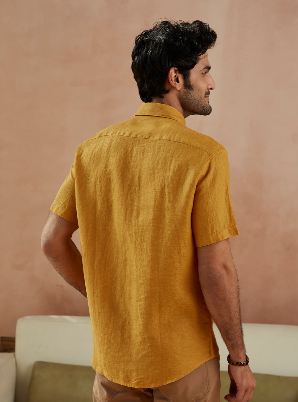 Marigold Linen Half Shirt