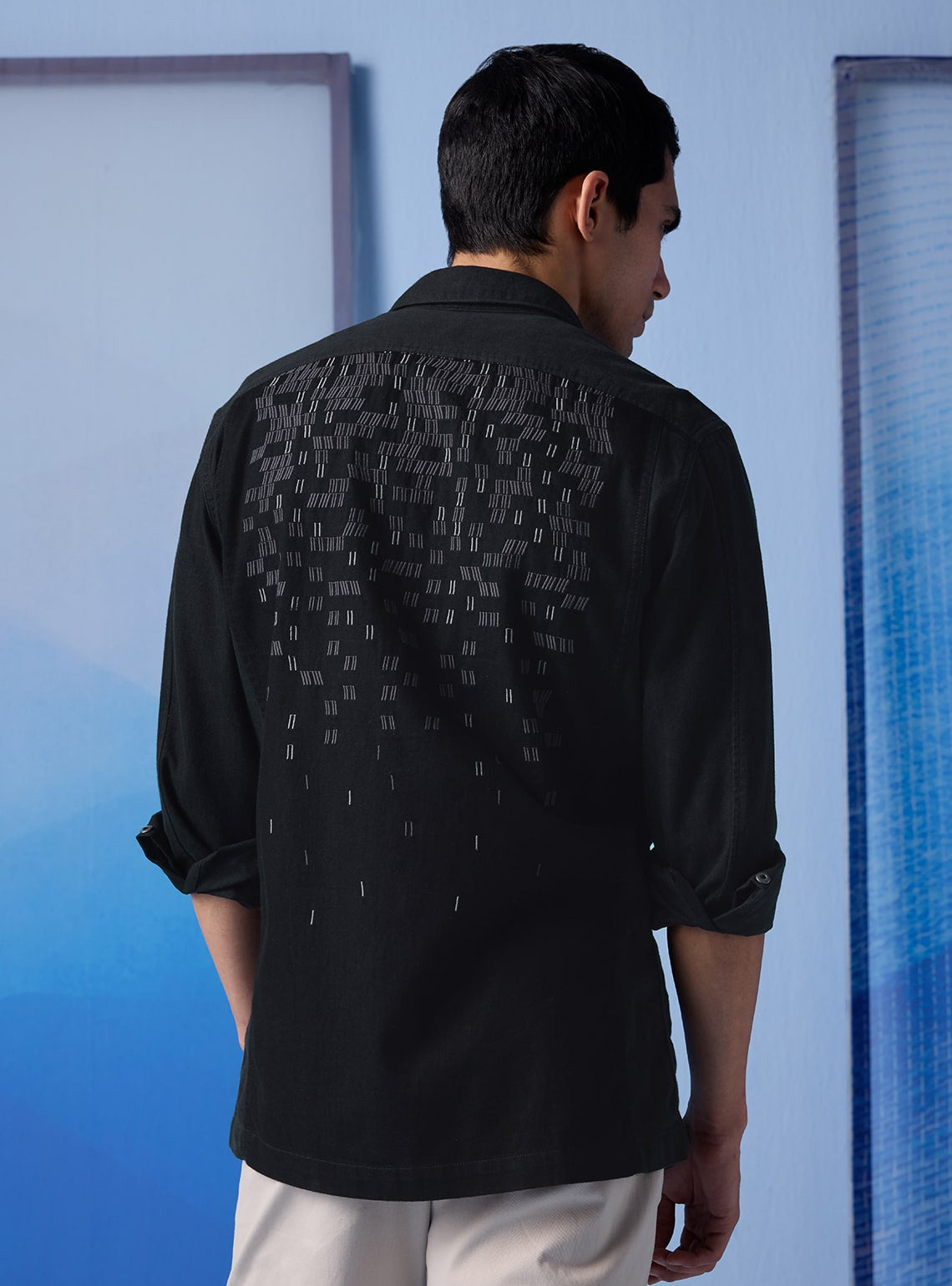 Charcoal Textured Indigo Shirt