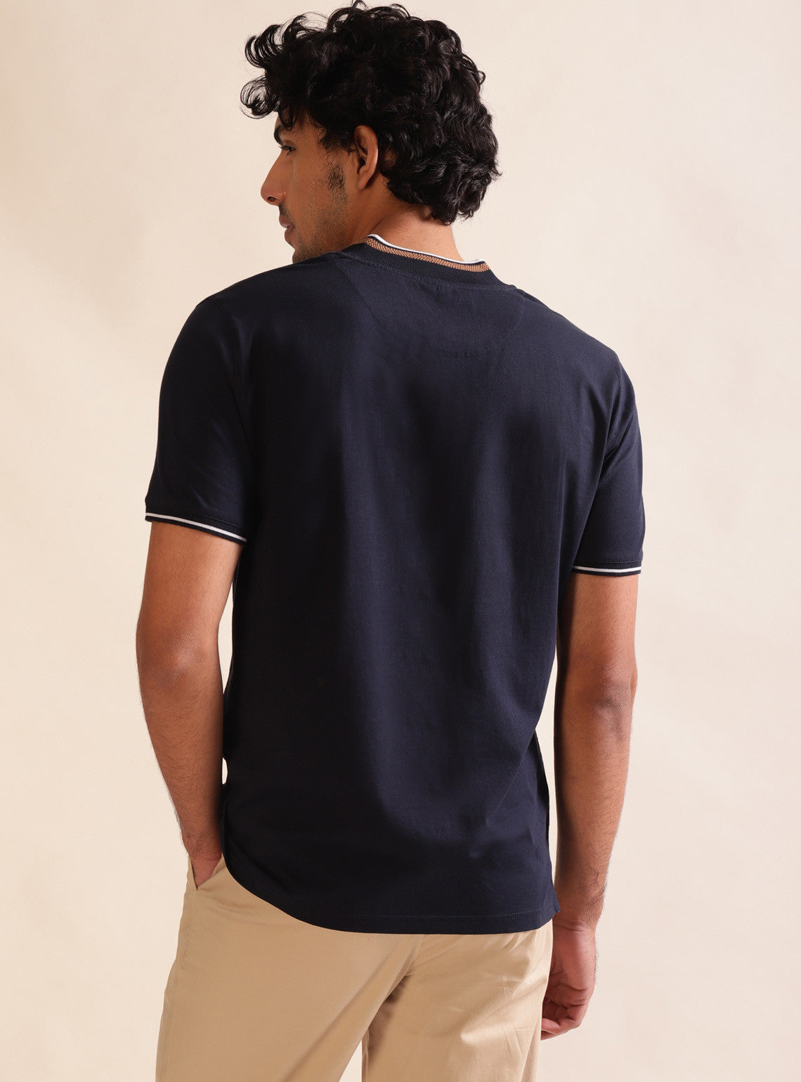 Navy Shirt Baseball Collar