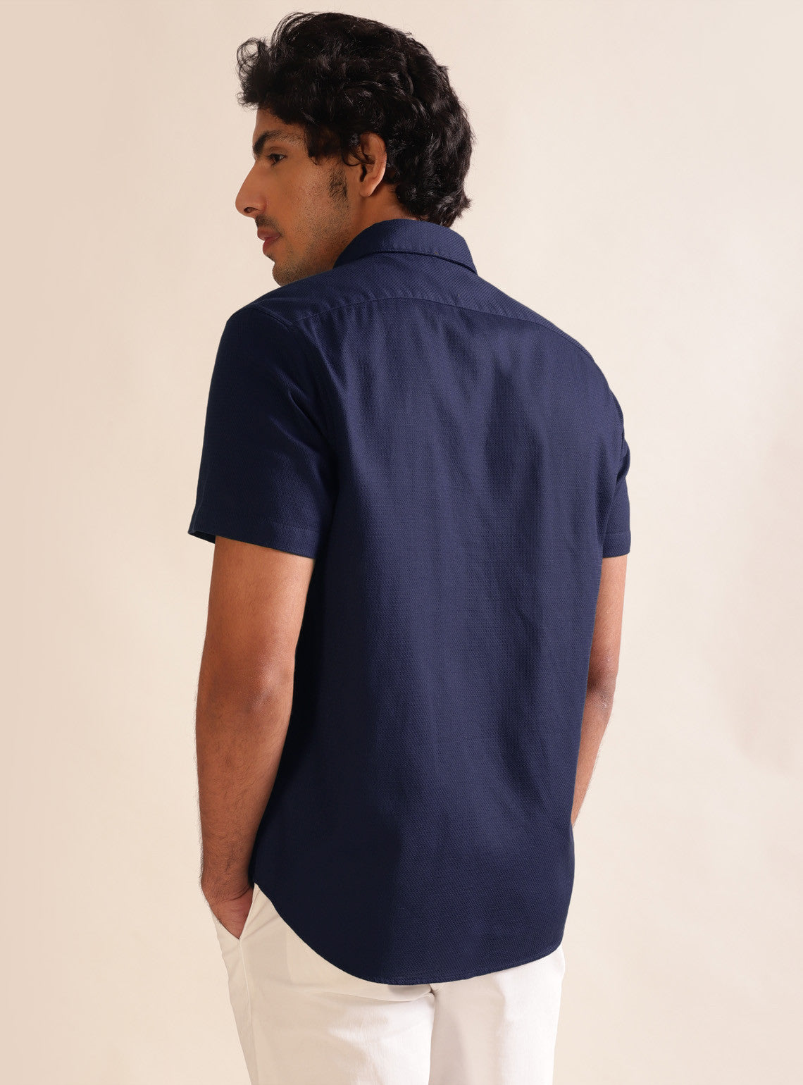 Dark Navy Dobby Shirt