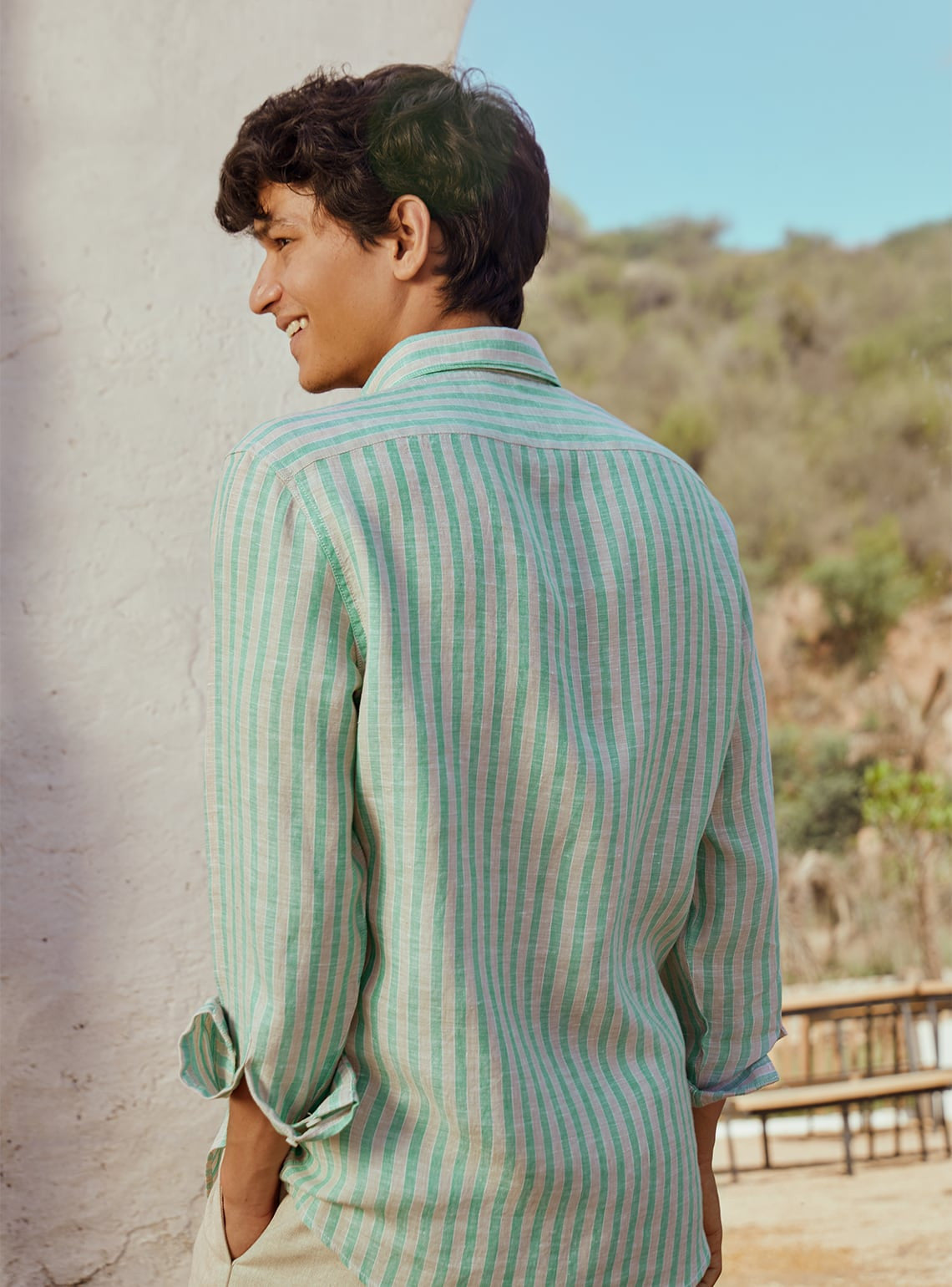 Viridian Green Linen Shirt