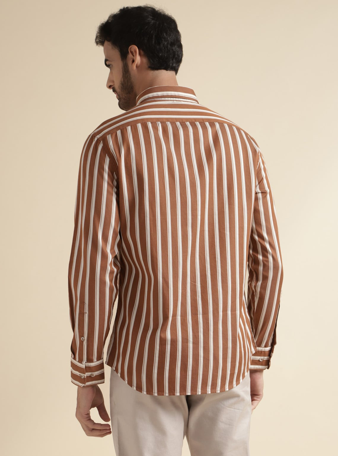 Bold Tan Stripe Shirt