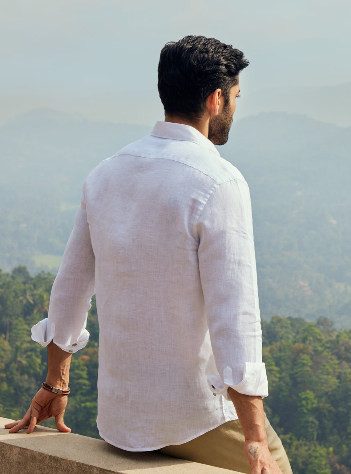 Essential White Linen Sun Mark Shirt