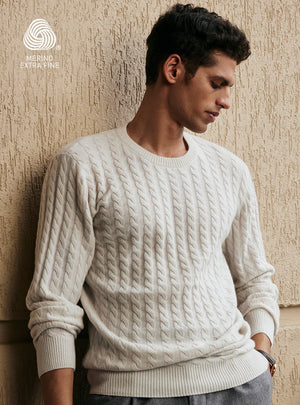 Ivory Cashmere Blend Pullover