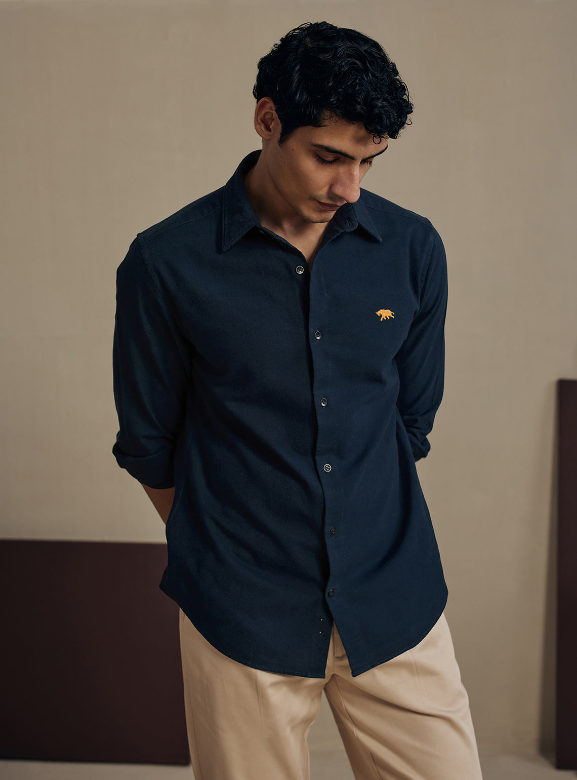 Deep Navy Cotton Shirt