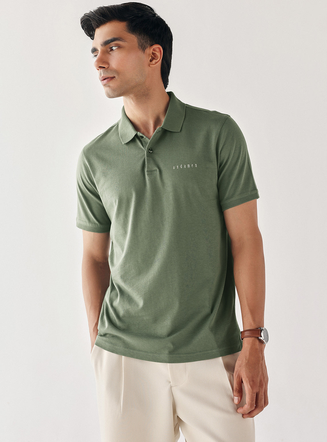 Flint Green Cotton Polo