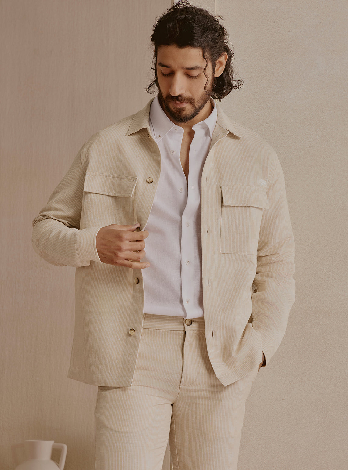 Dune Beige Stripe Jacket